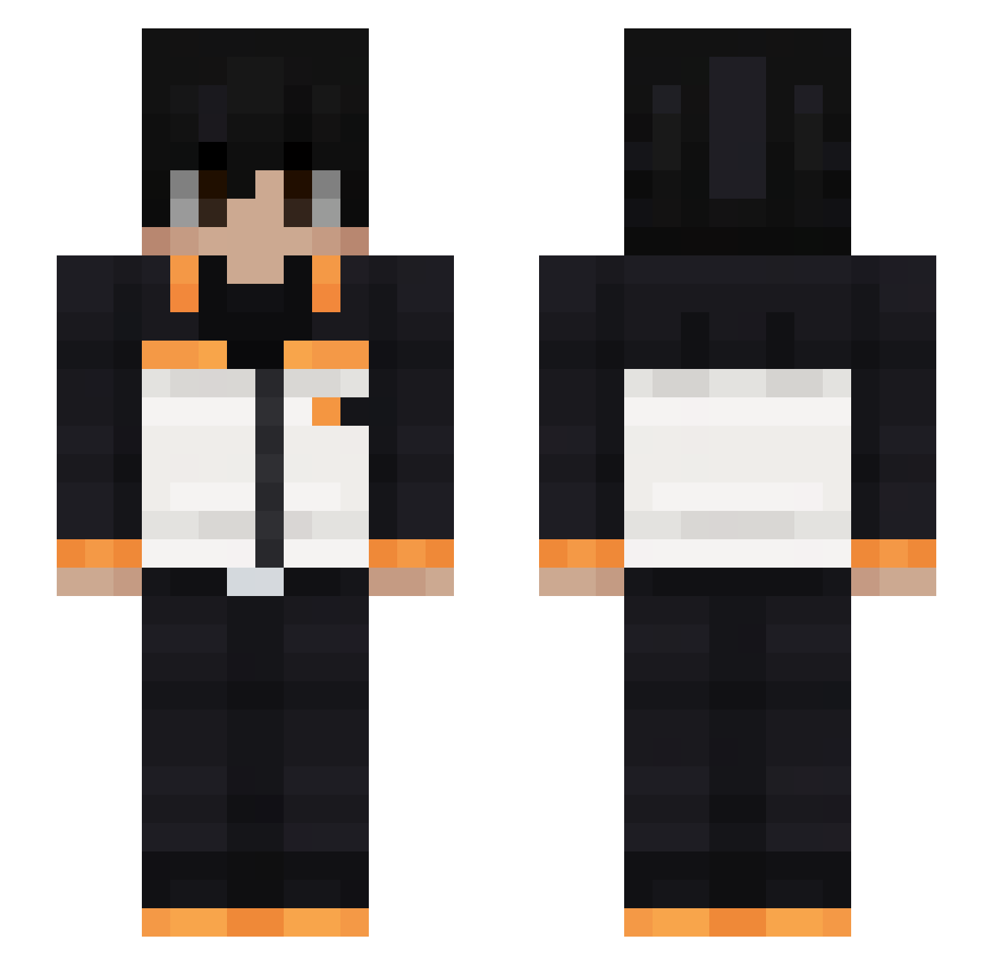 Widixx Minecraft skin, front and back view