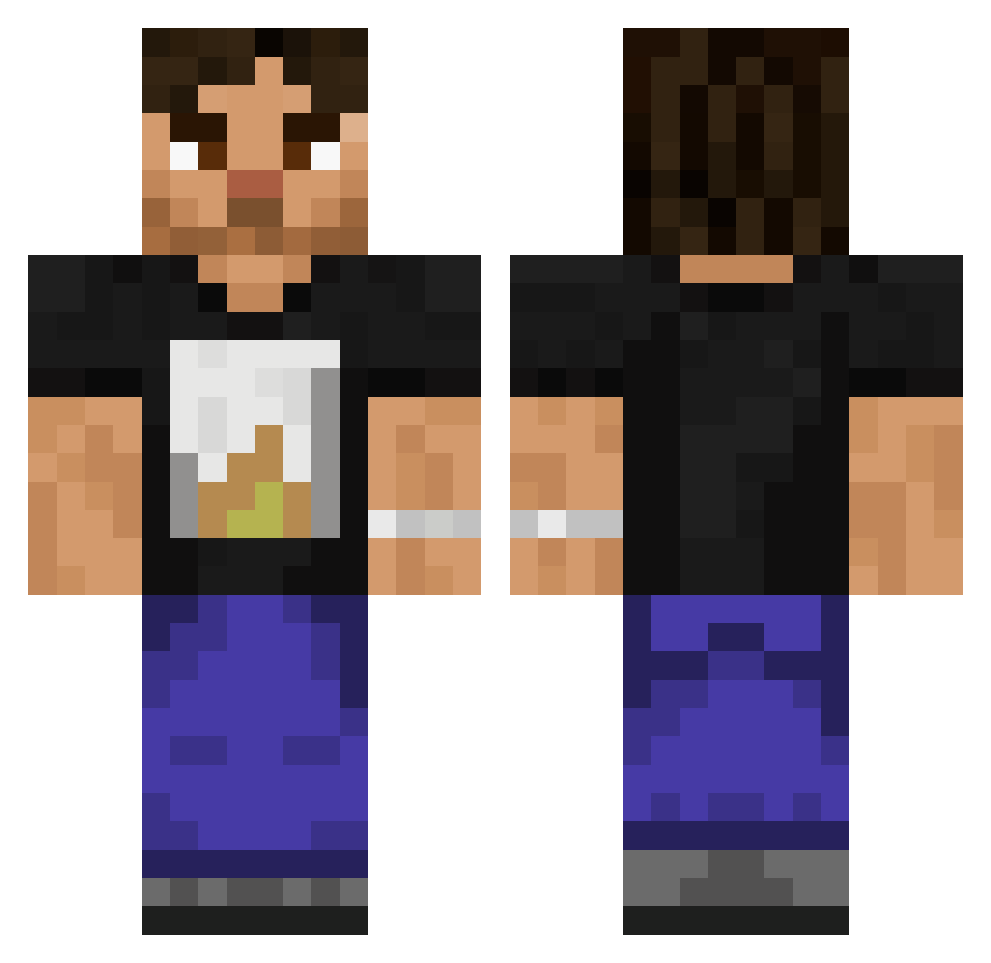 Markcanbark Minecraft skin, front and back view