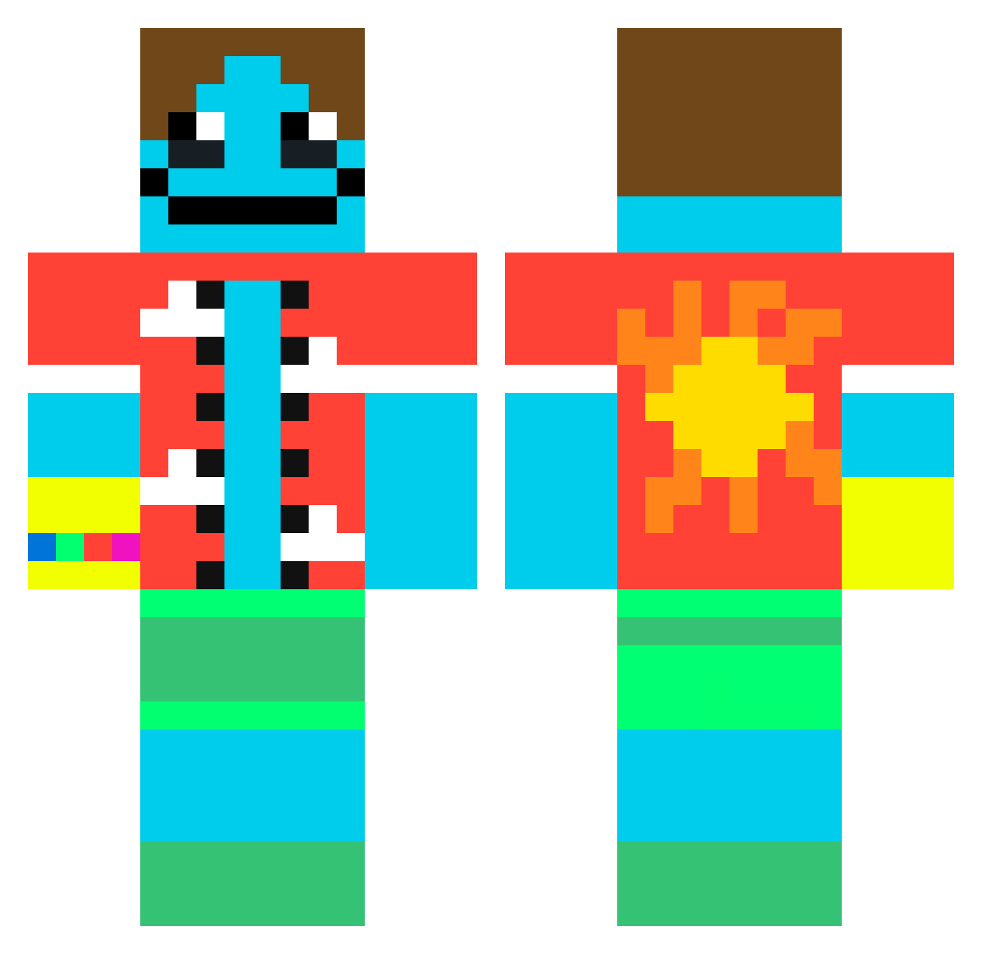 ViceeciV Minecraft skin, front and back view