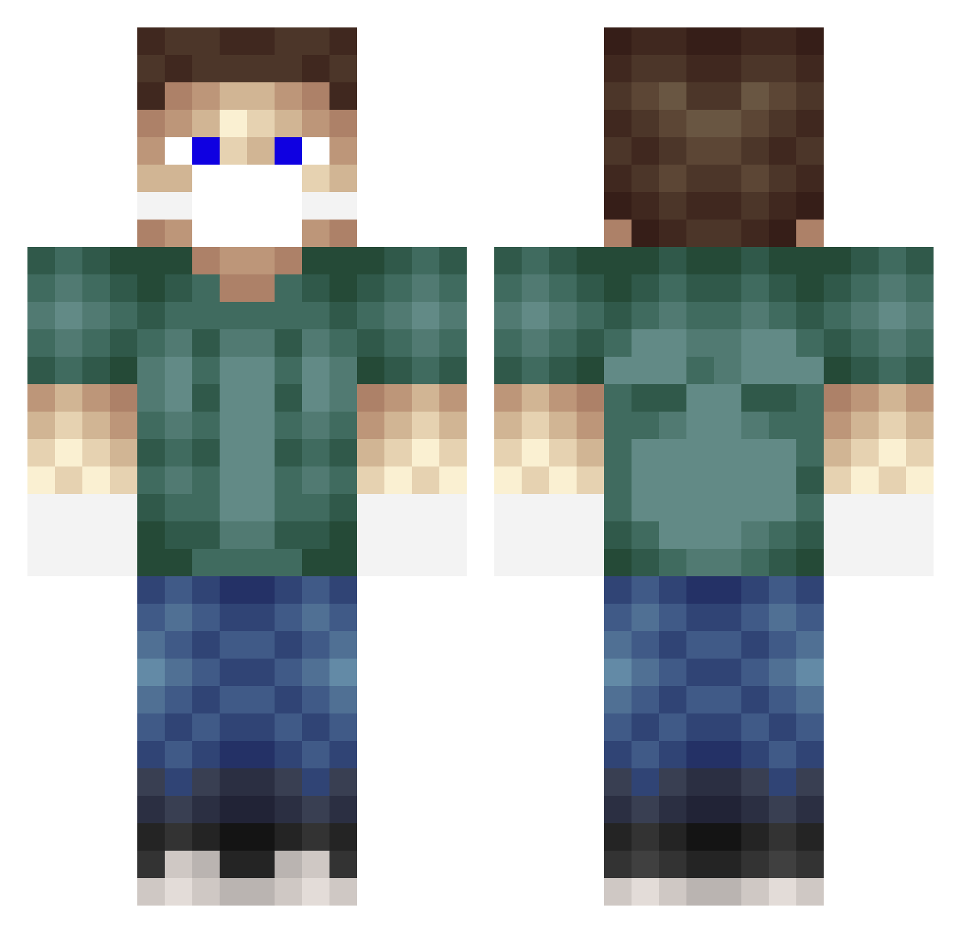 jpo777 Minecraft skin, front and back view