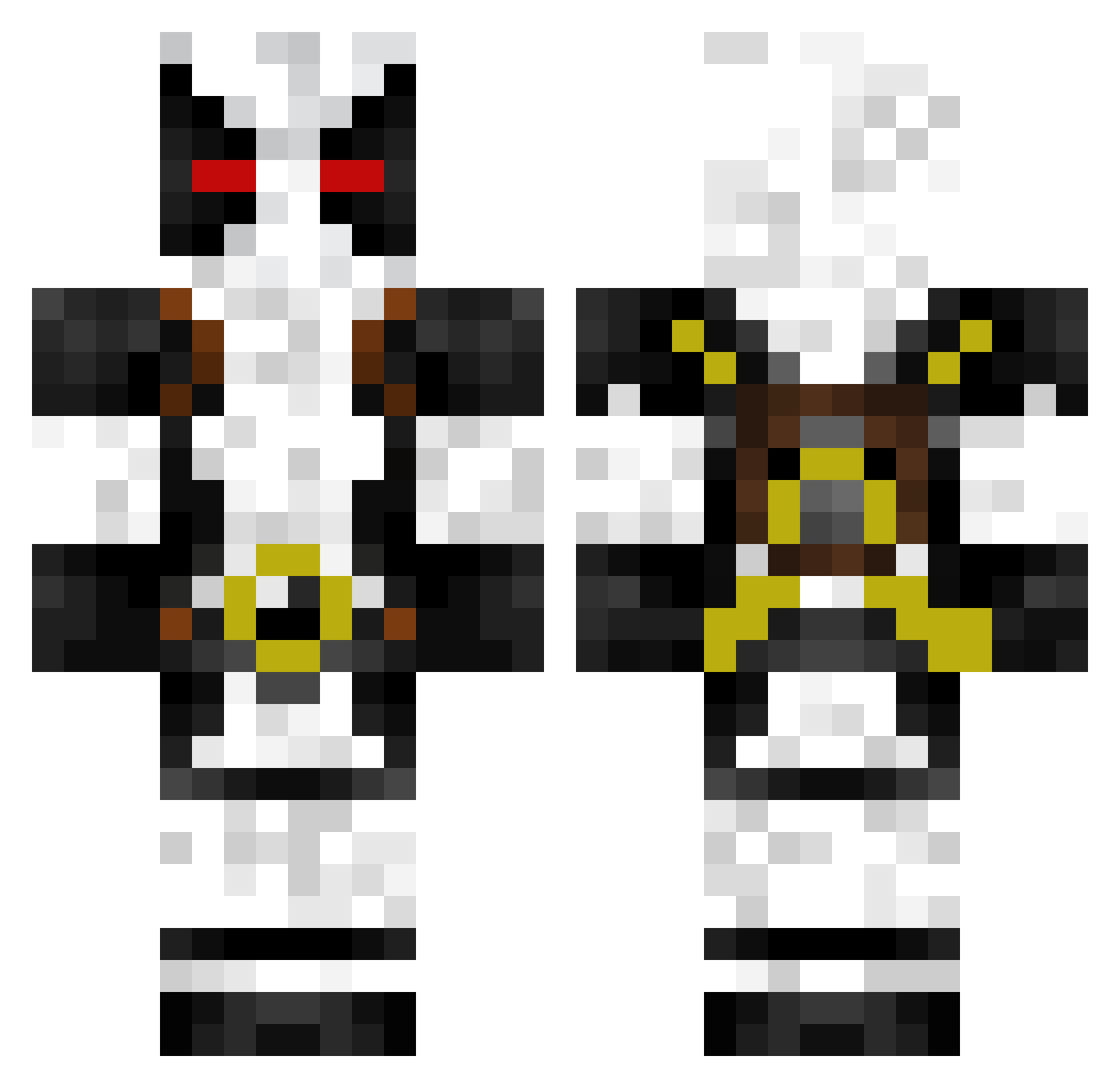 SenXB Minecraft skin, front and back view