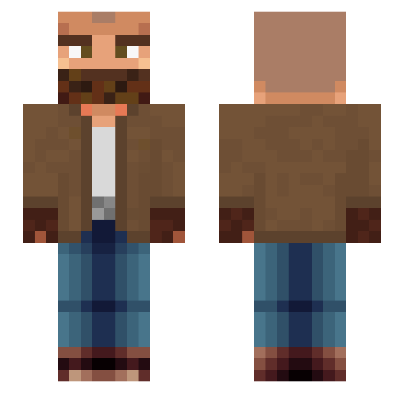 JesseBananas Minecraft skin, front and back view