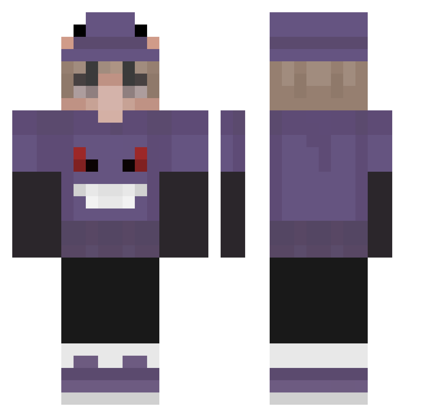 BySense Minecraft skin, front and back view