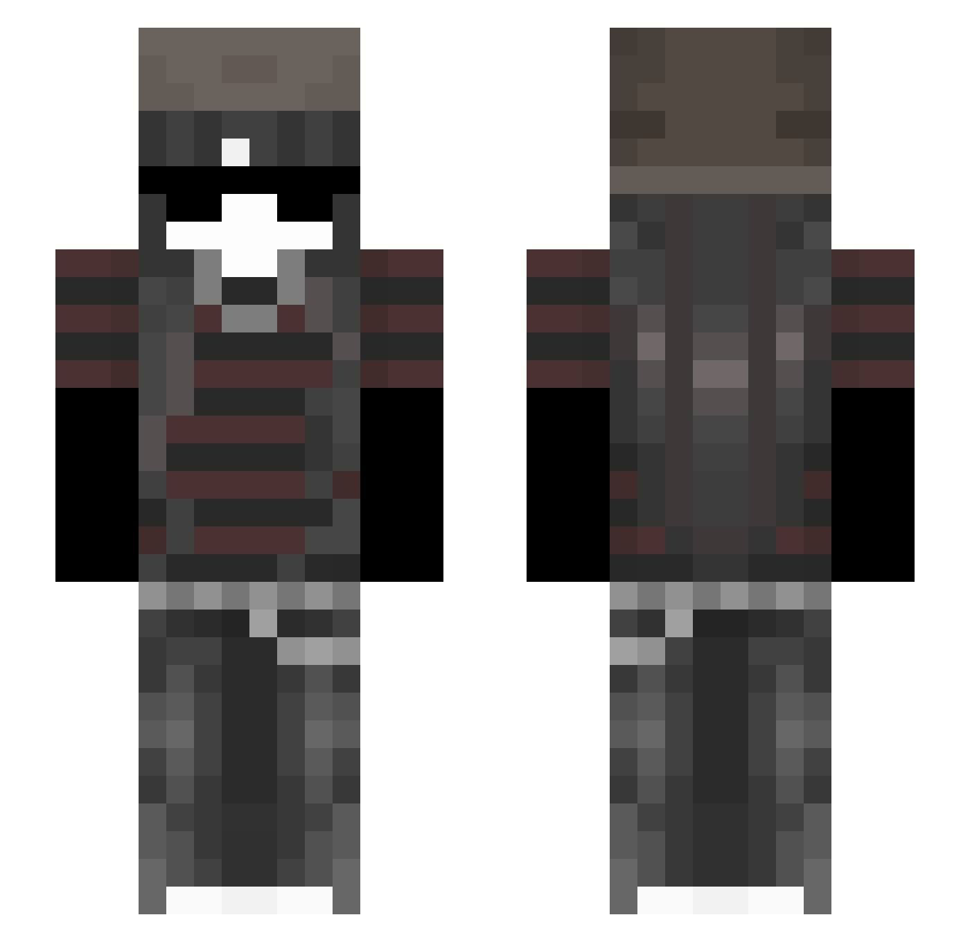 shiz1k Minecraft skin, front and back view