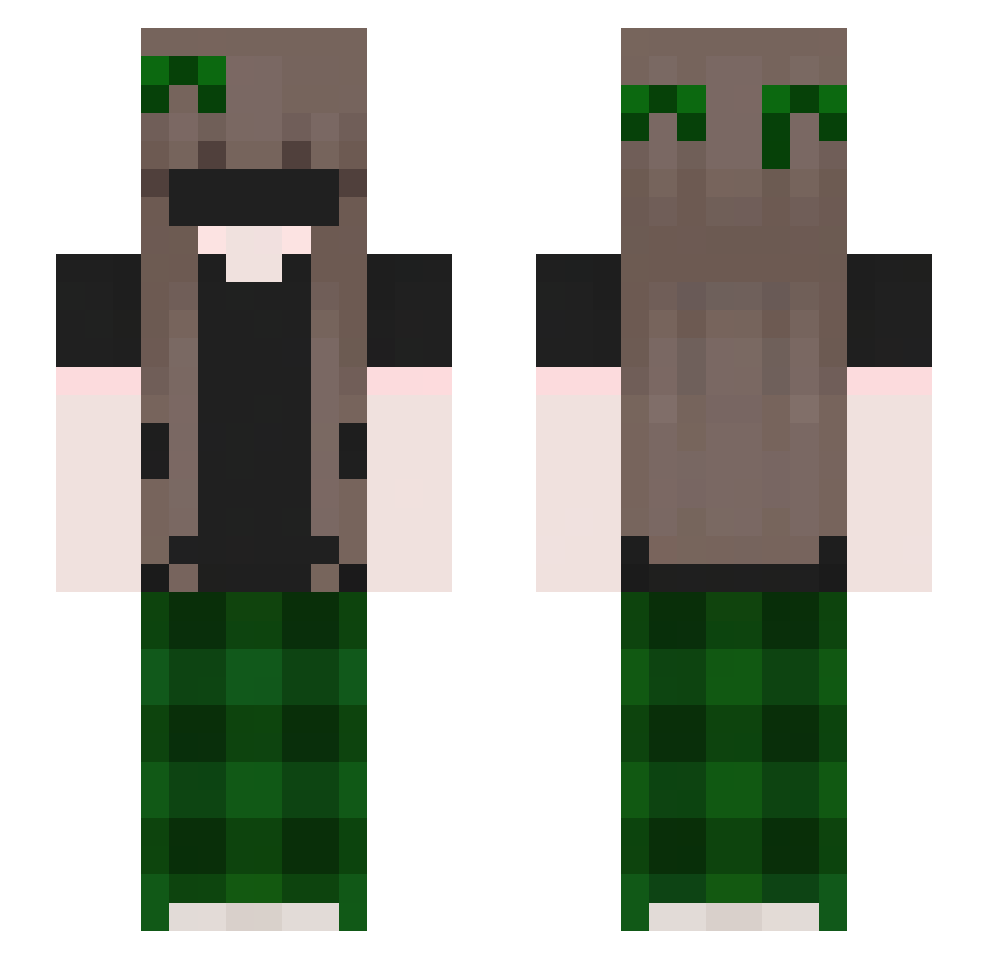 itznotmyself Minecraft skin, front and back view