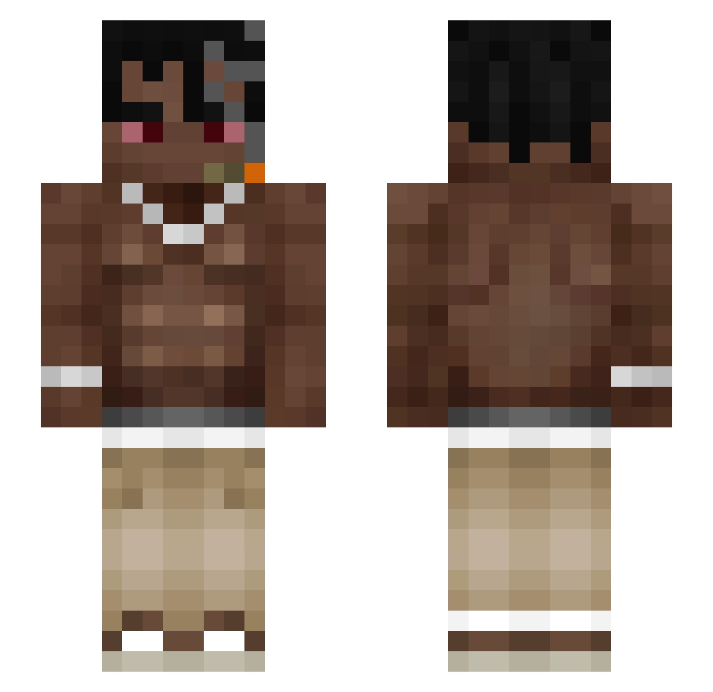 JeffTheDrawer Minecraft skin, front and back view