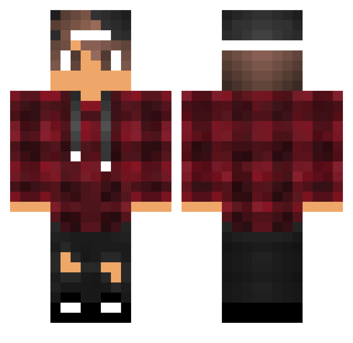 stijngameking Minecraft skin, front and back view