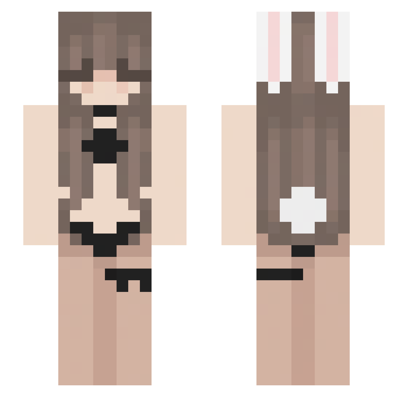 SharkieOwO Minecraft skin, front and back view
