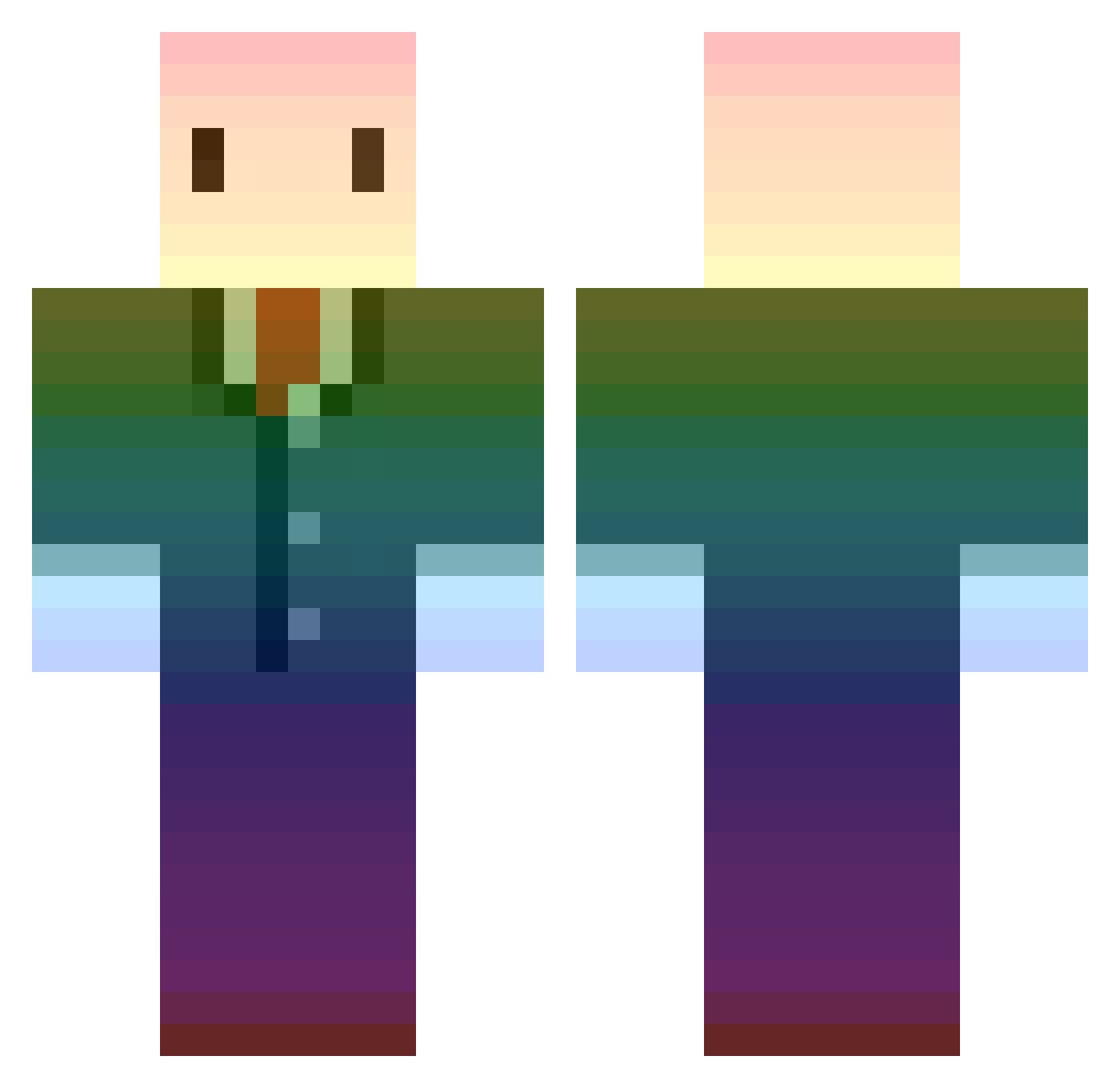 Siverto Minecraft skin, front and back view