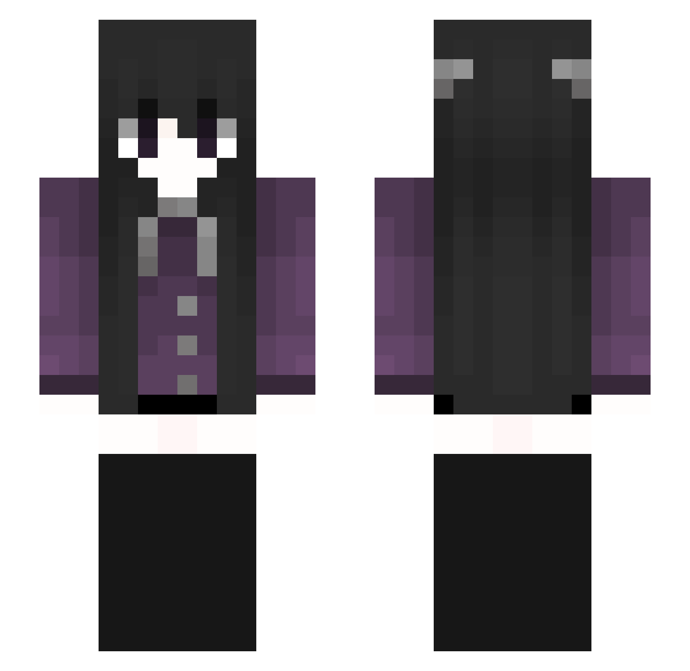 Th4Wk1337 Minecraft skin, front and back view