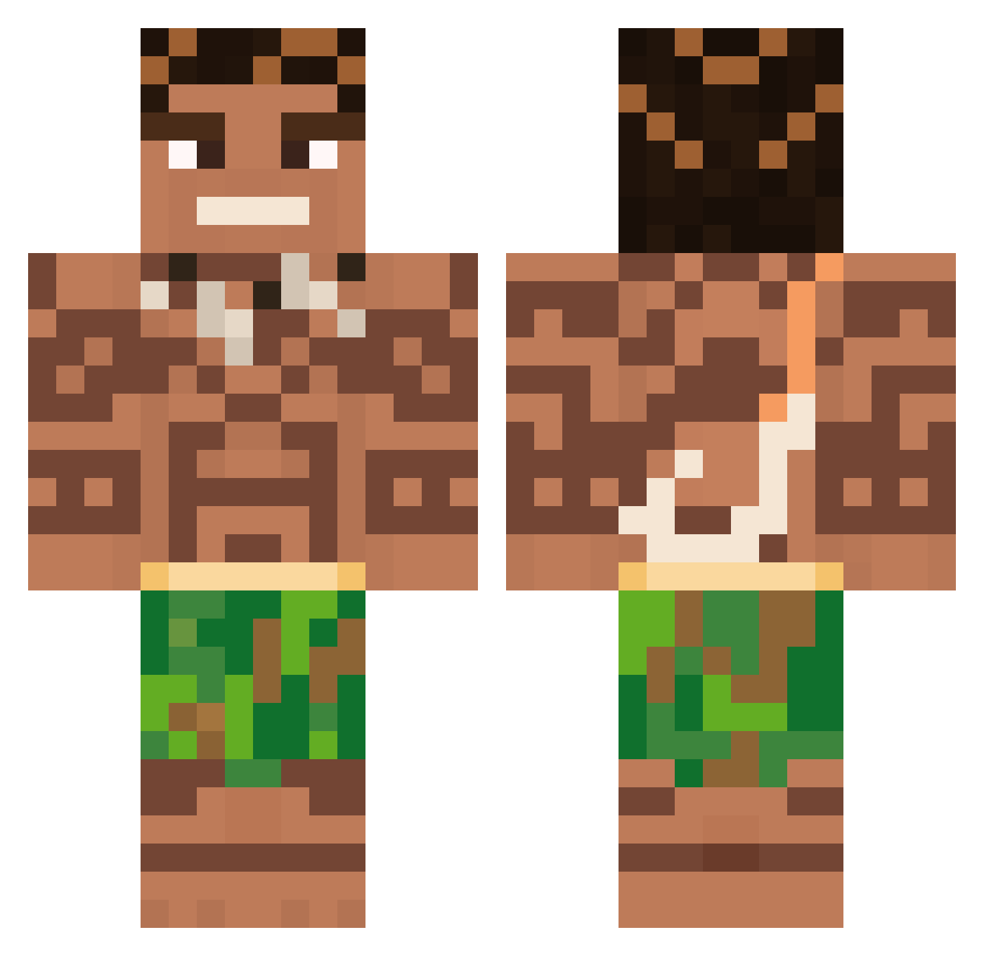 Sma3l Minecraft skin, front and back view