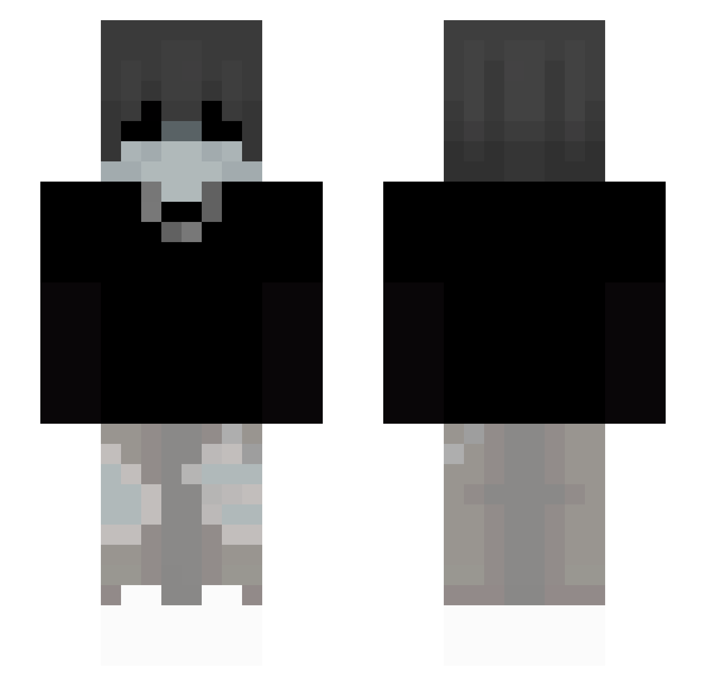 StacheBoy Minecraft skin, front and back view