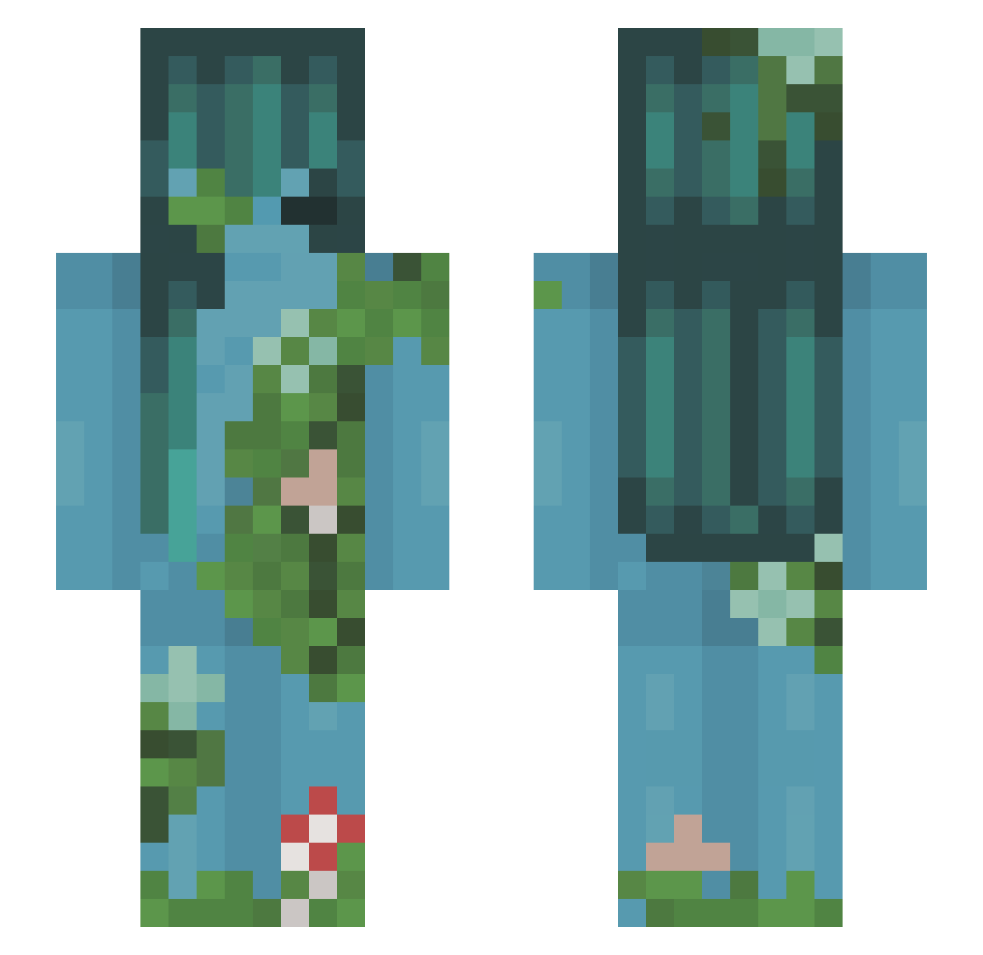 Xenos205 Minecraft skin, front and back view