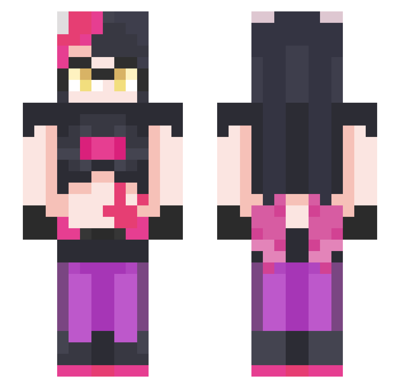 tomoe_x Minecraft skin, front and back view