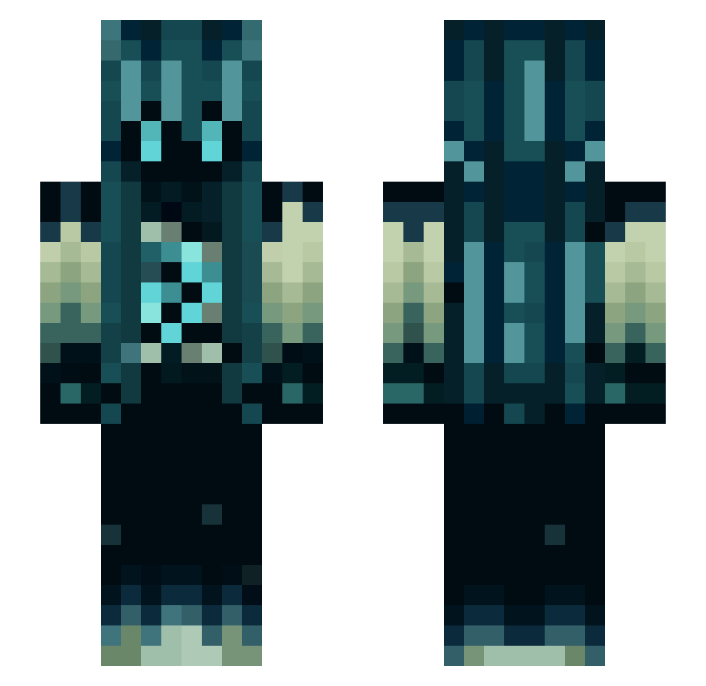 AngyServant Minecraft skin, front and back view