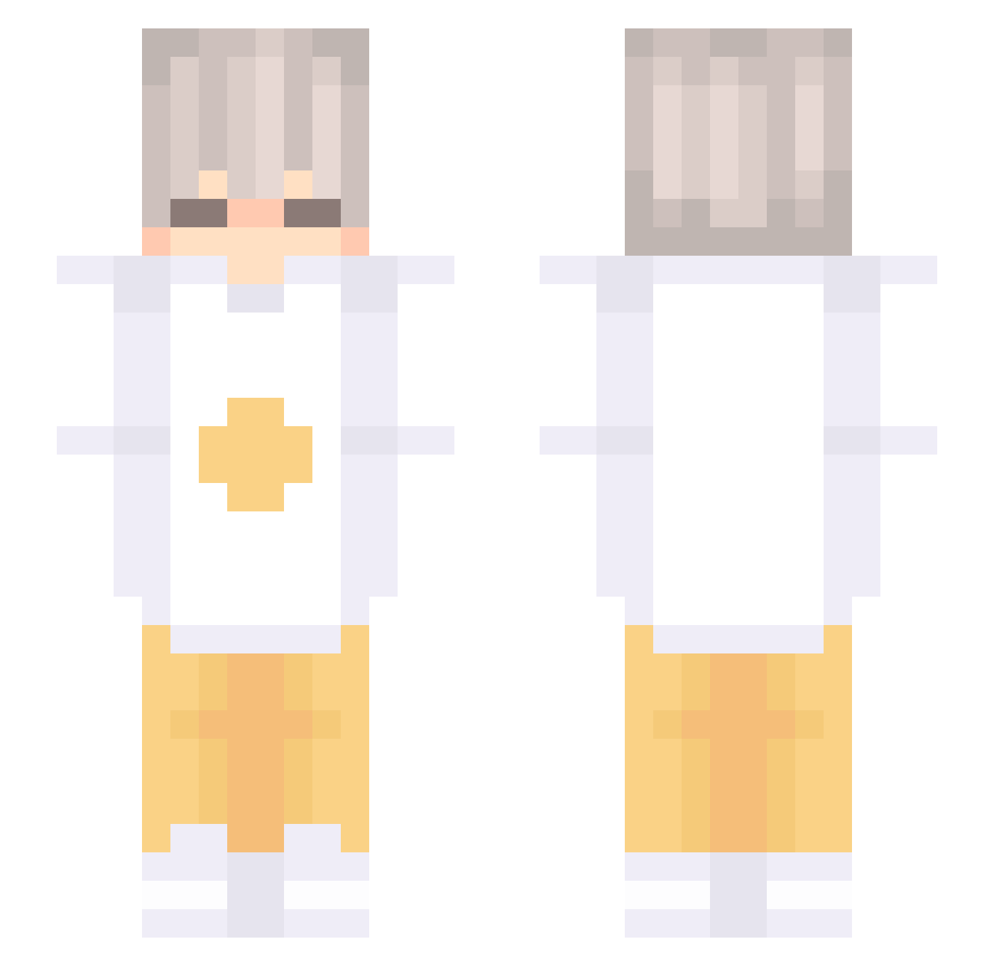 YoKiia Minecraft skin, front and back view
