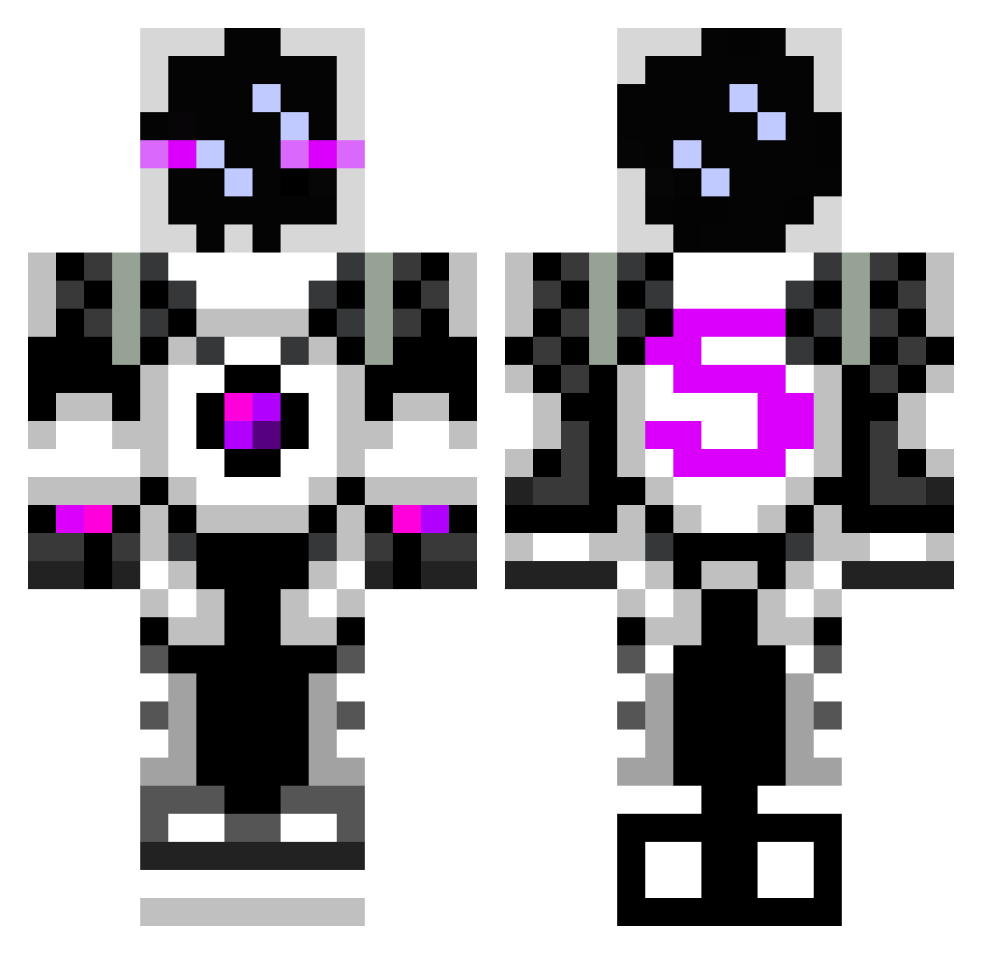 Scoape Minecraft skin, front and back view
