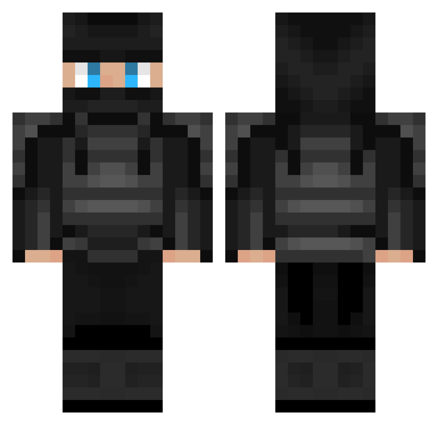 qxho Minecraft skin, front and back view