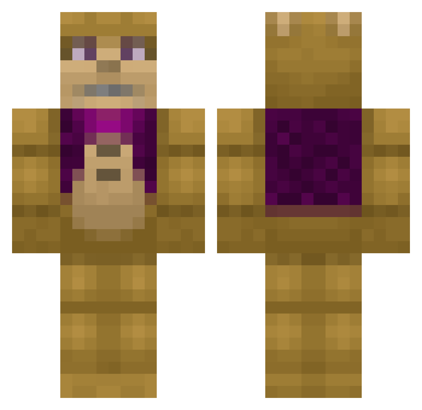 Glichtrap Minecraft skin, front and back view