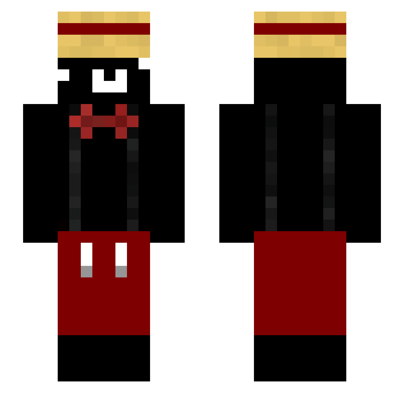 0m8p Minecraft skin, front and back view