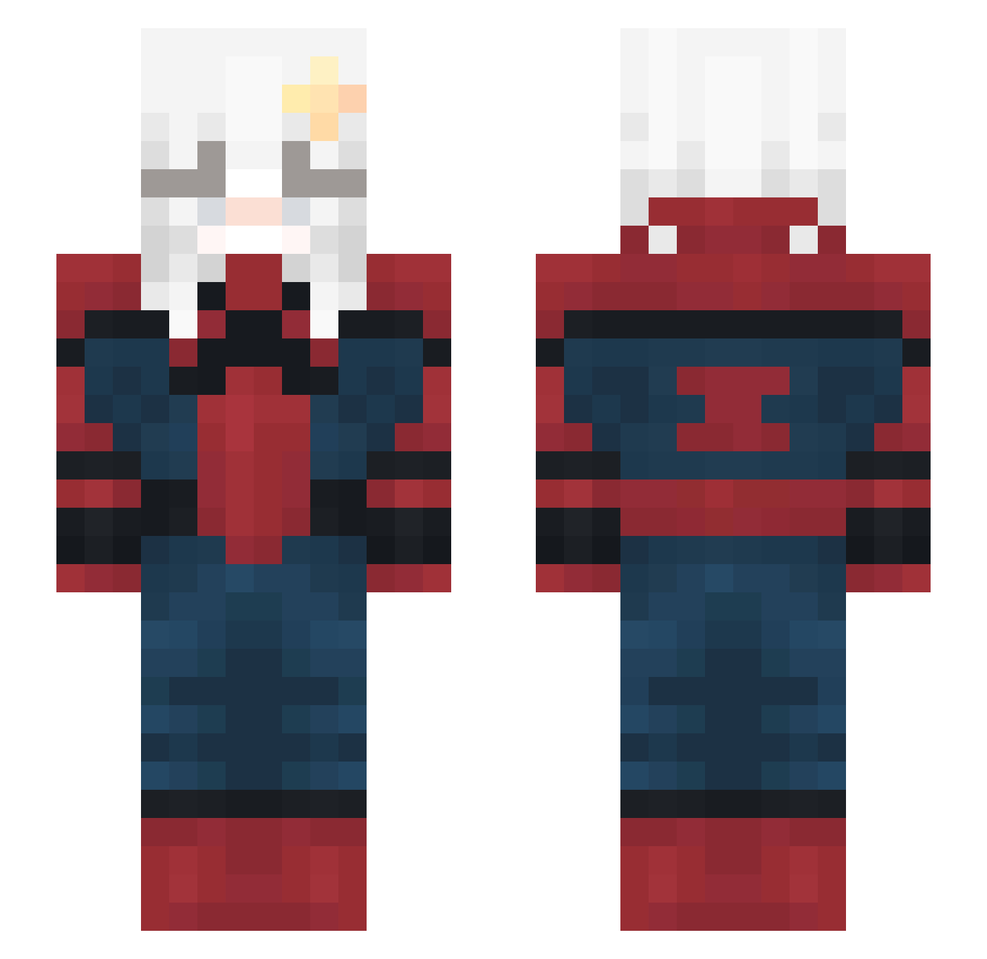 yukhgotic Minecraft skin, front and back view
