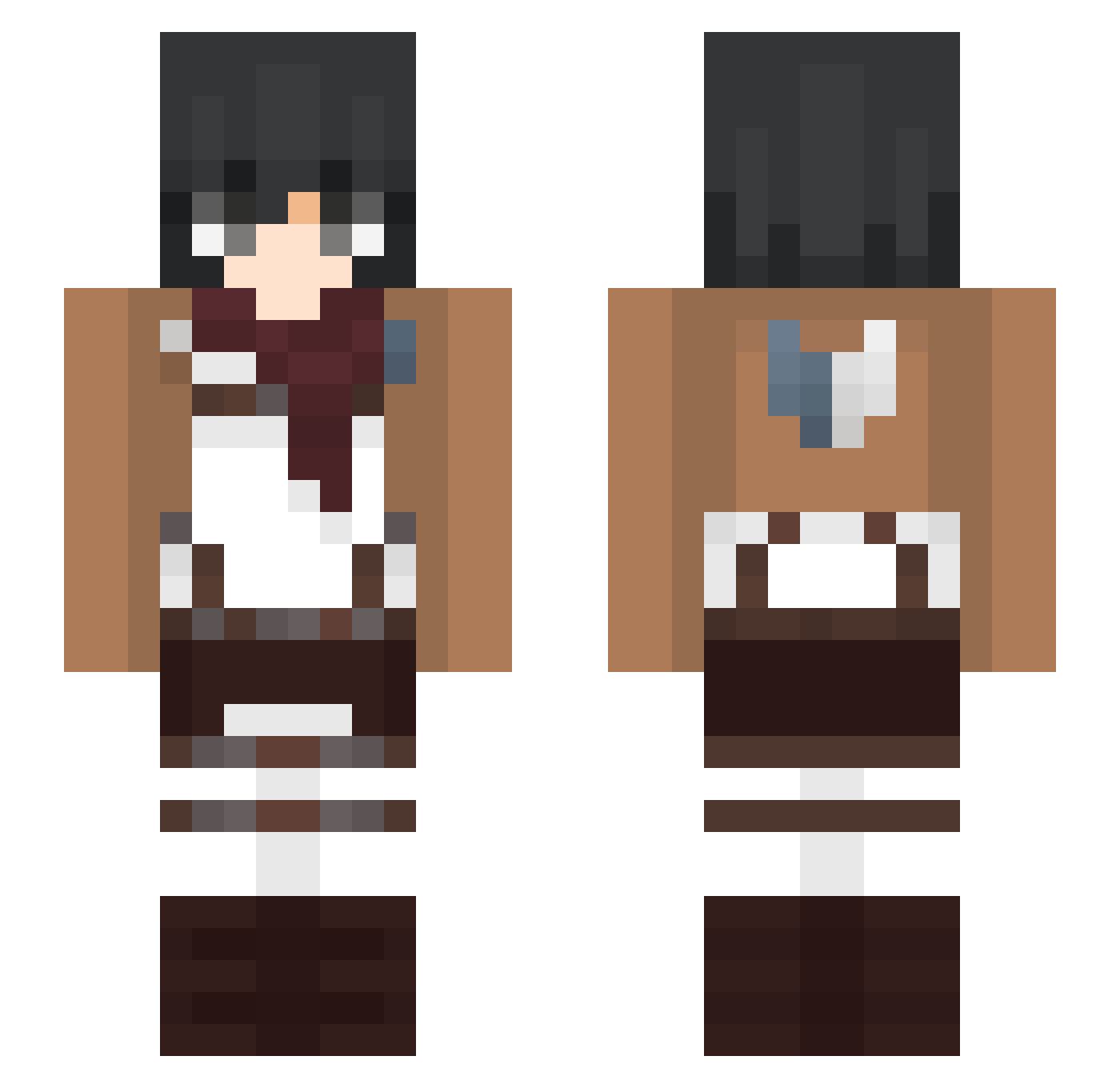 retal100 Minecraft skin, front and back view