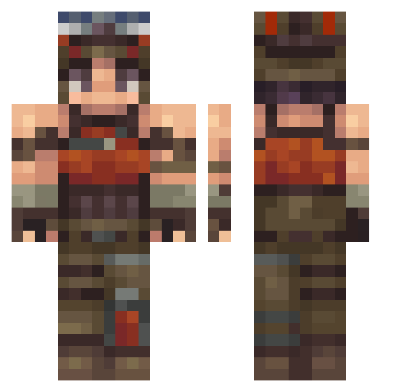 TwineCheeks Minecraft skin, front and back view
