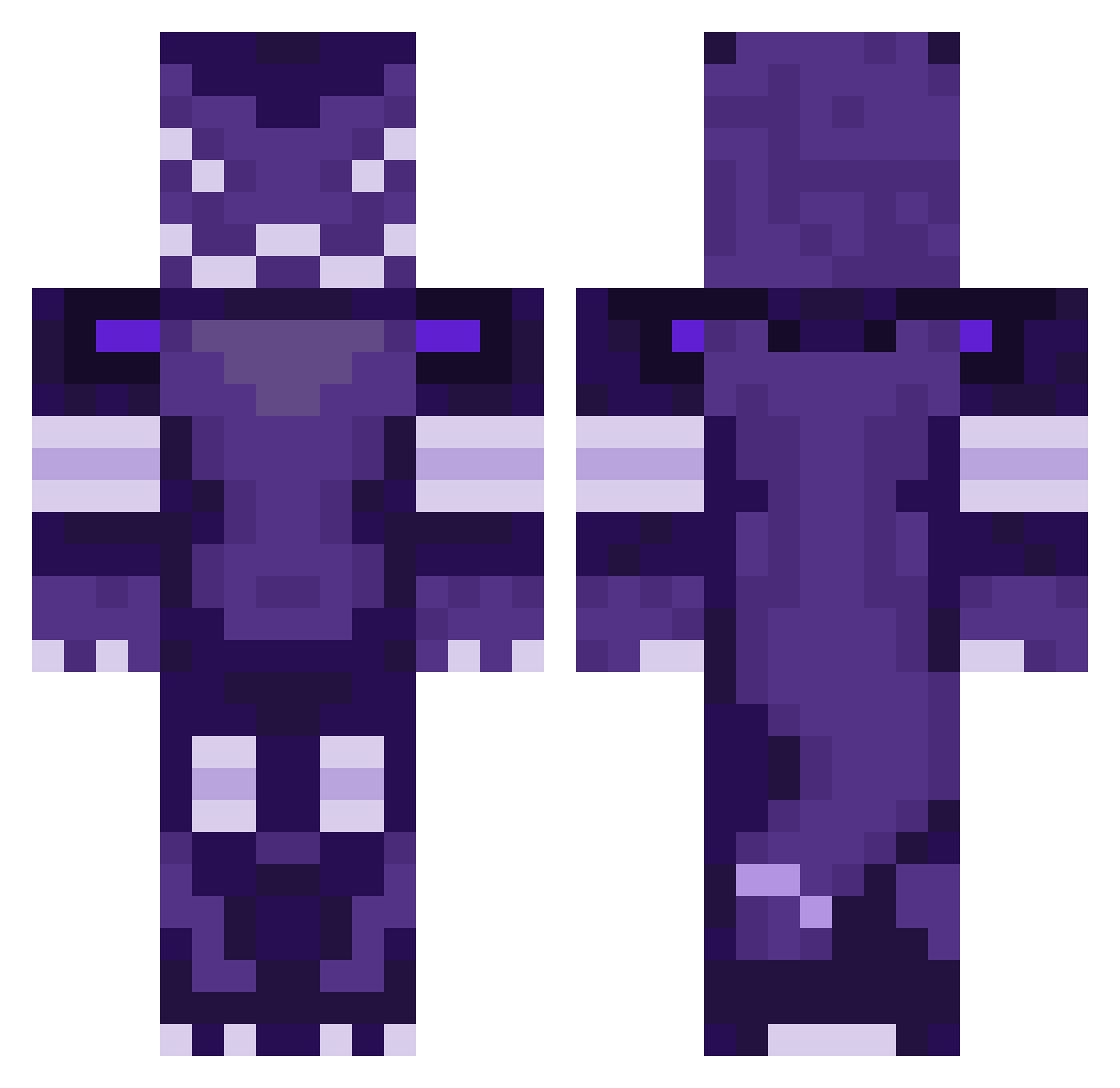 loop128 Minecraft skin, front and back view