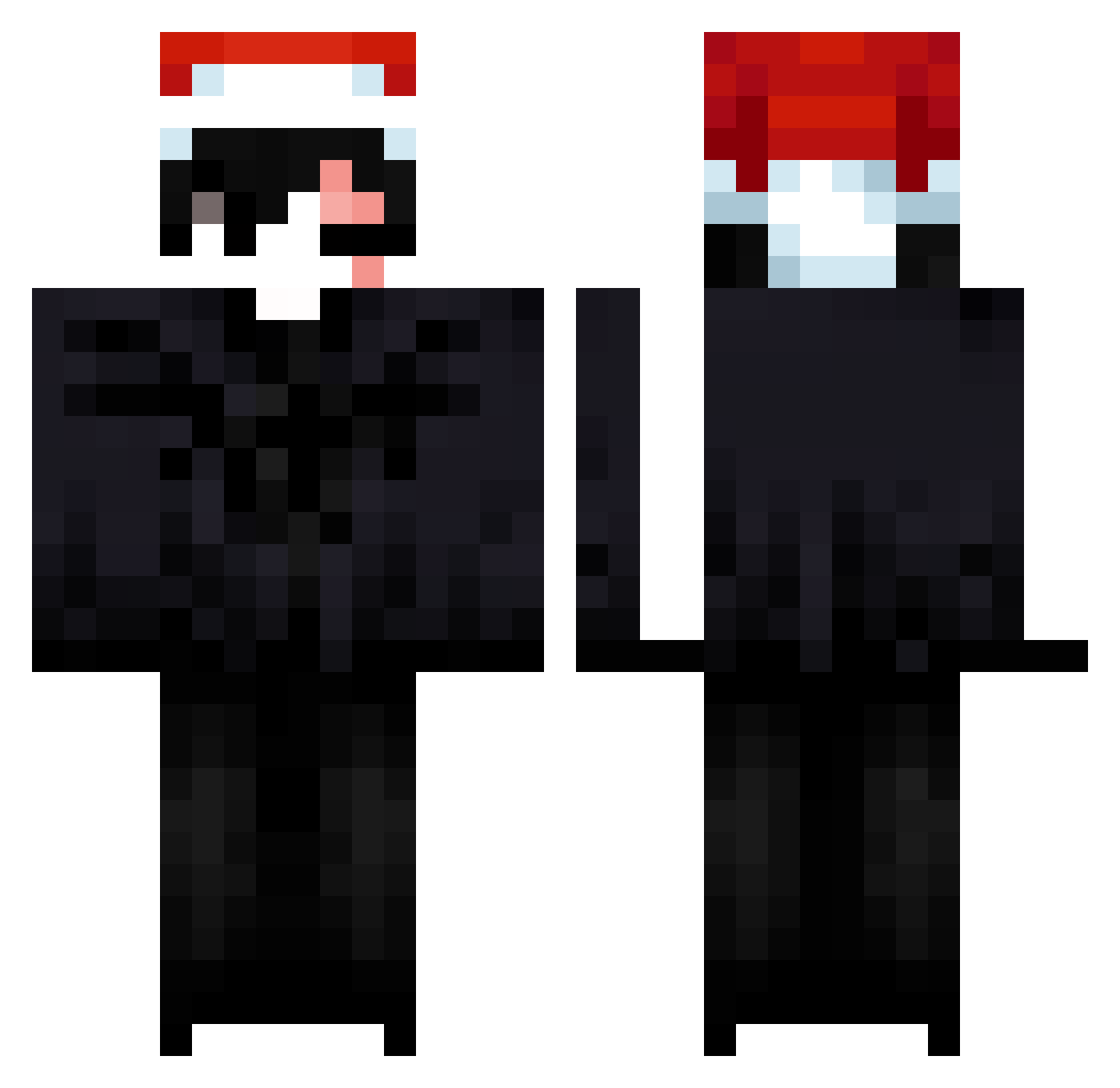M0M0NGA Minecraft skin, front and back view
