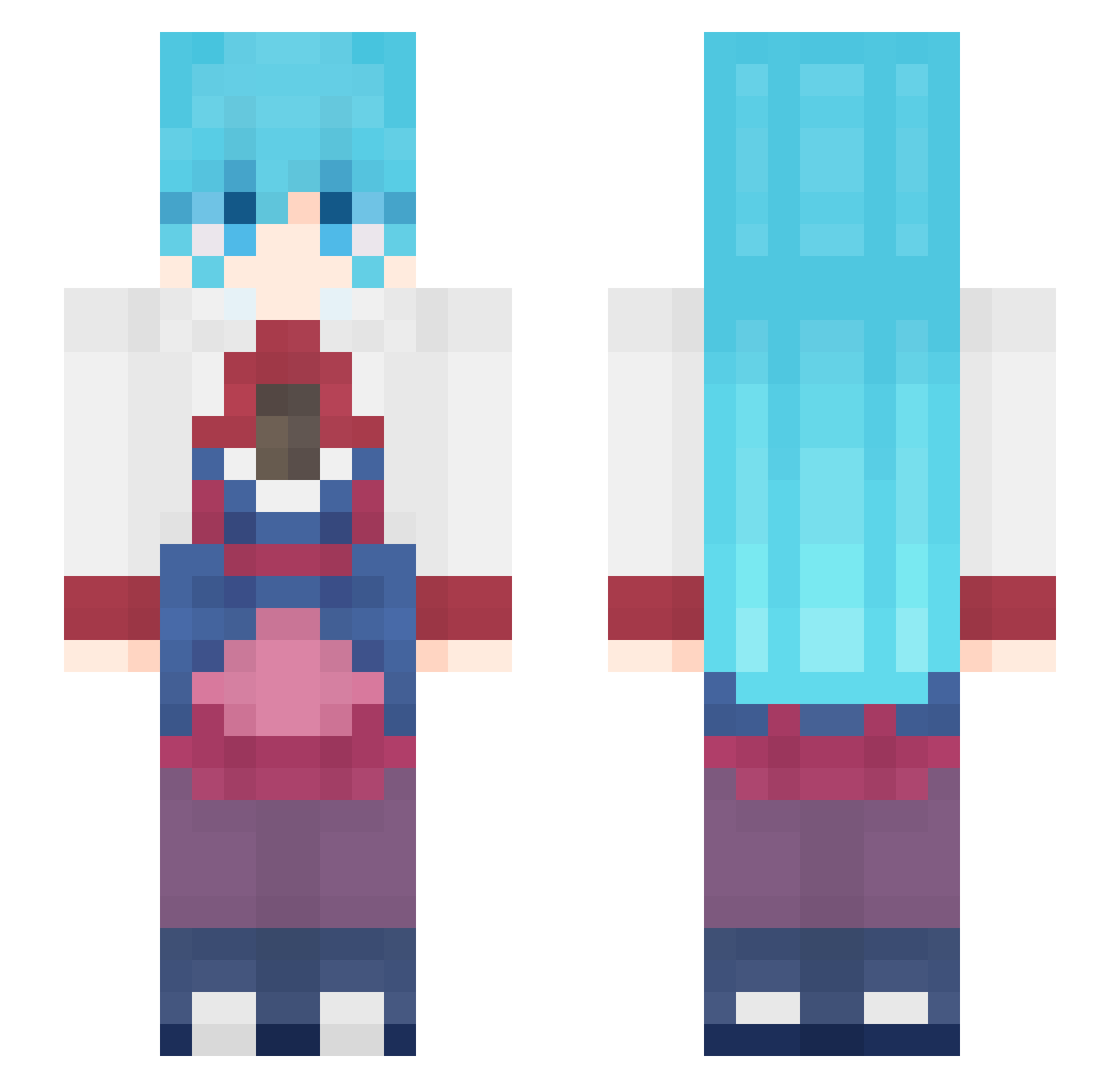 Vivy_DEn Minecraft skin, front and back view