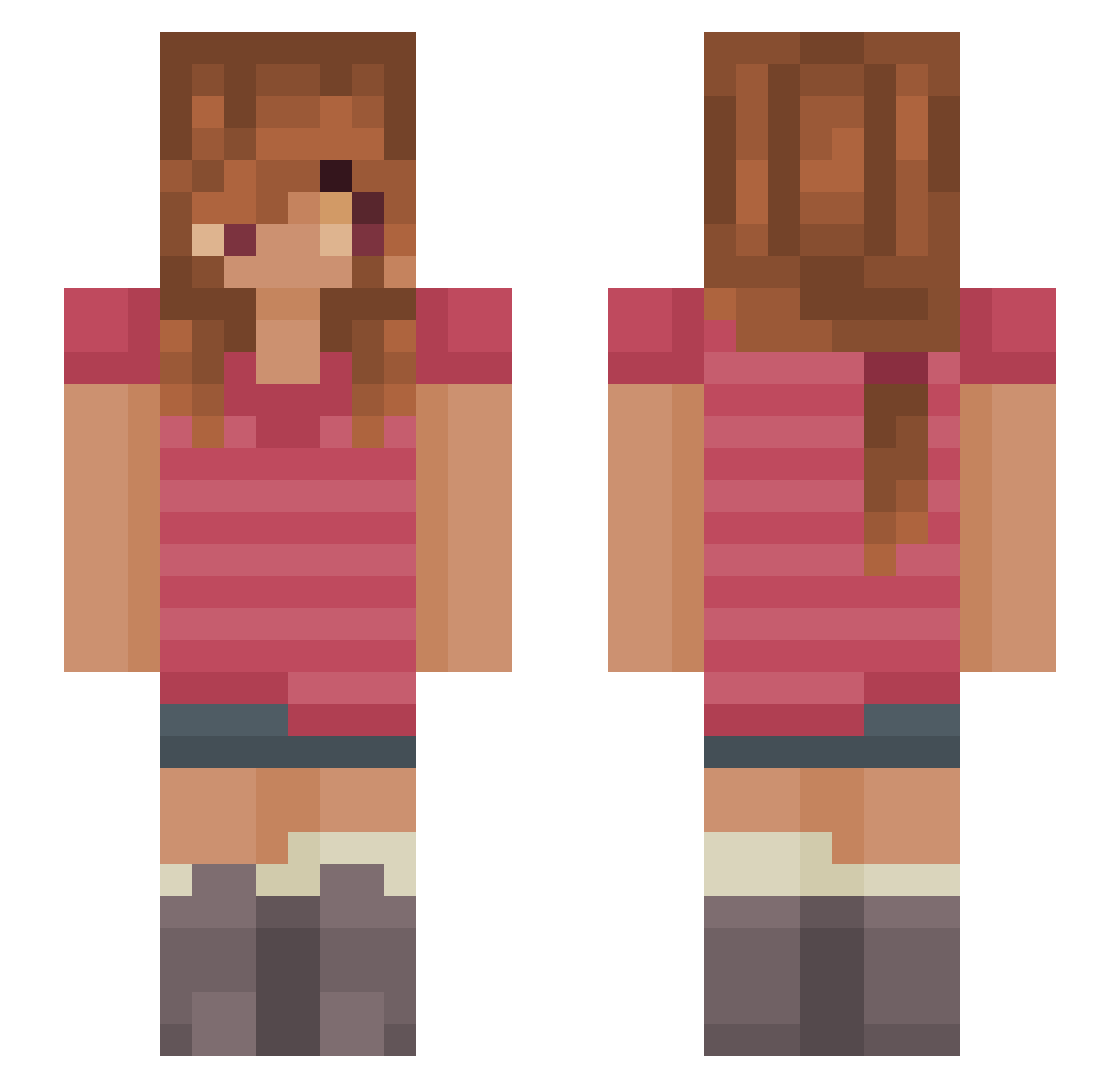sandikal Minecraft skin, front and back view