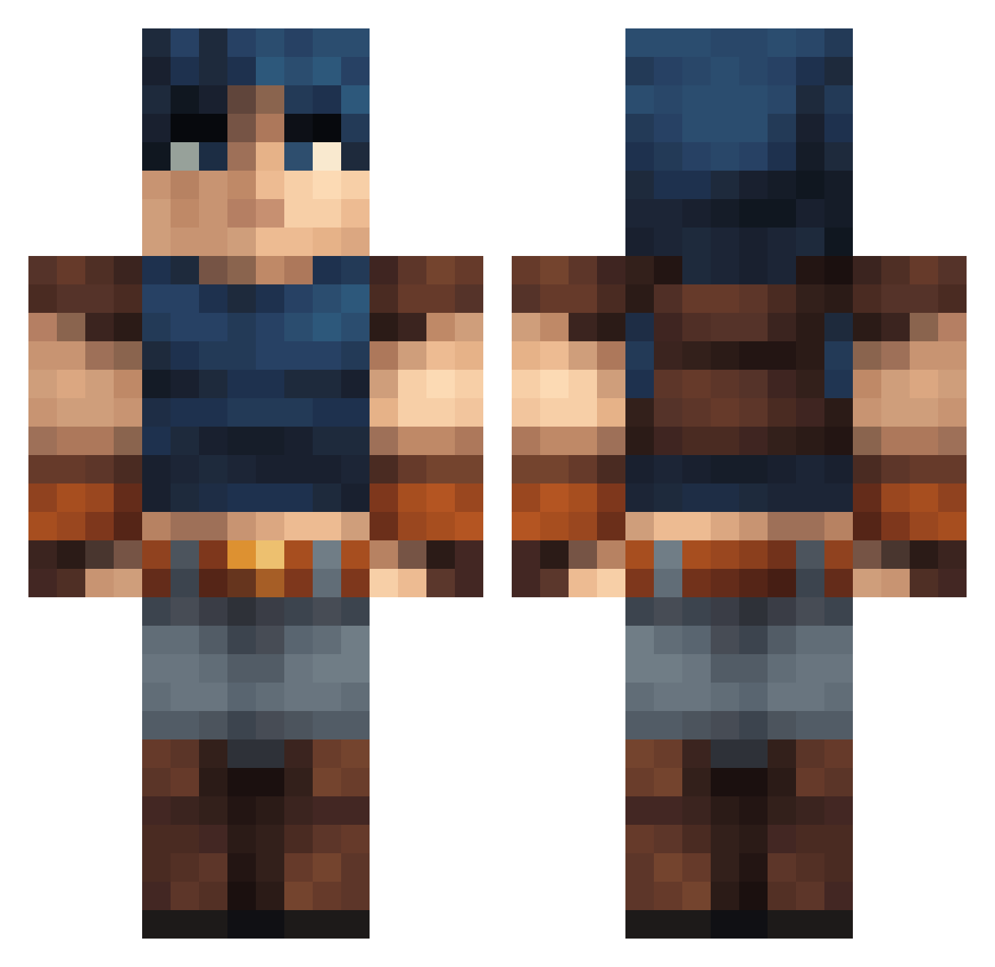 Allenoski Minecraft skin, front and back view