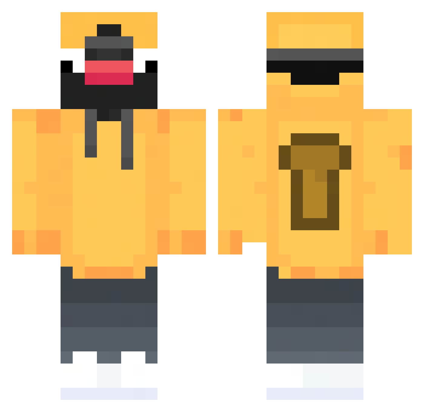 Undooiii Minecraft skin, front and back view