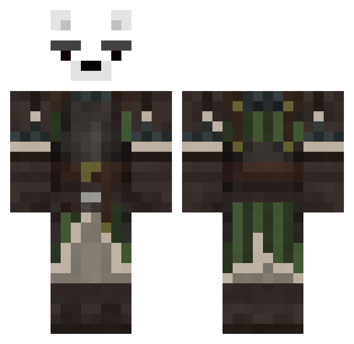 natrap Minecraft skin, front and back view