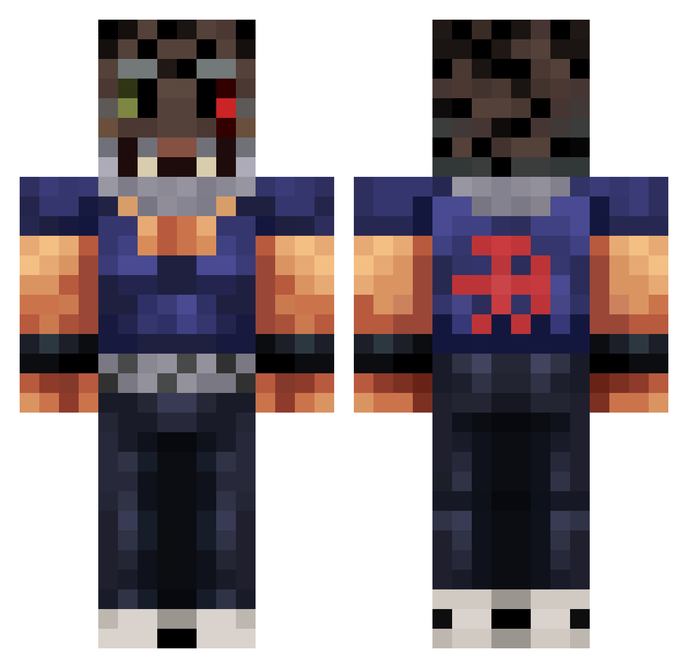 cenedek Minecraft skin, front and back view