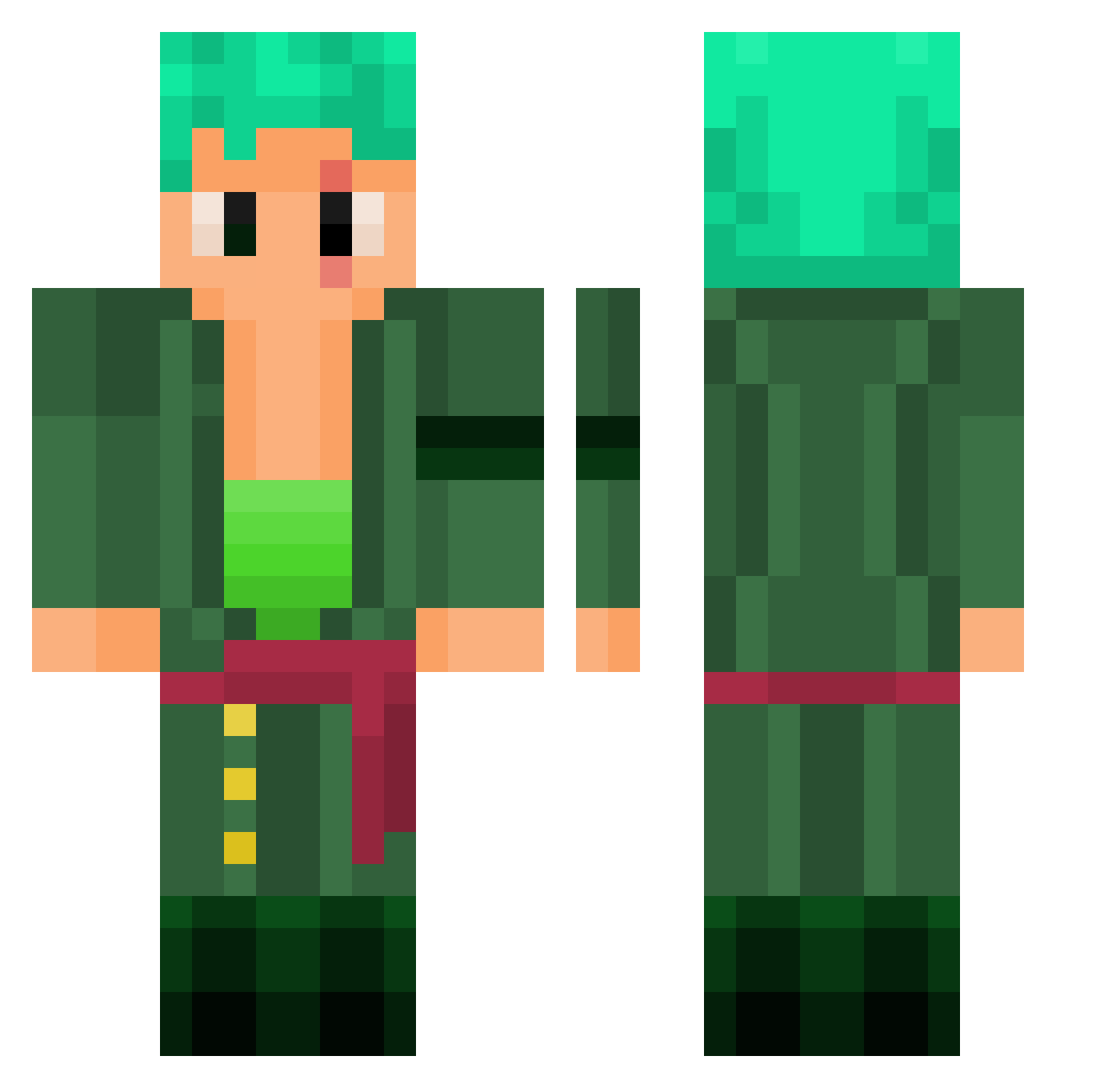 Resigntim Minecraft skin, front and back view