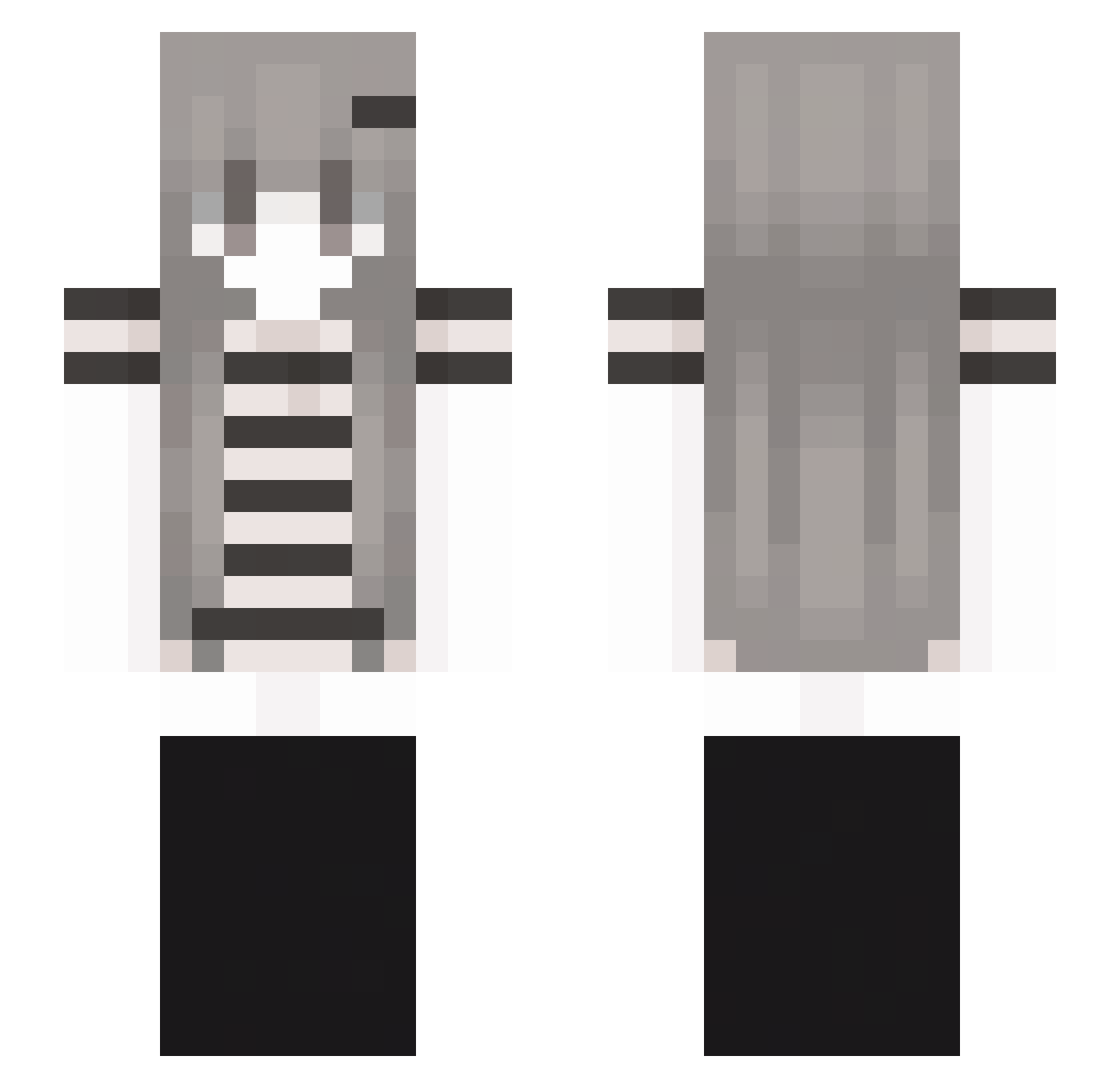 ainyf Minecraft skin, front and back view
