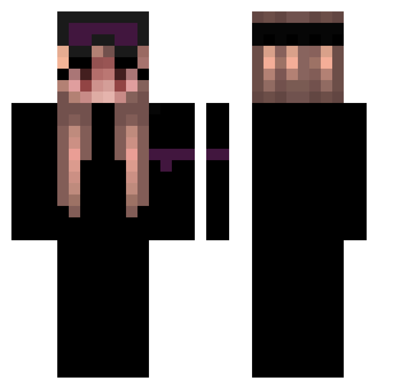Camilla17_ Minecraft skin, front and back view