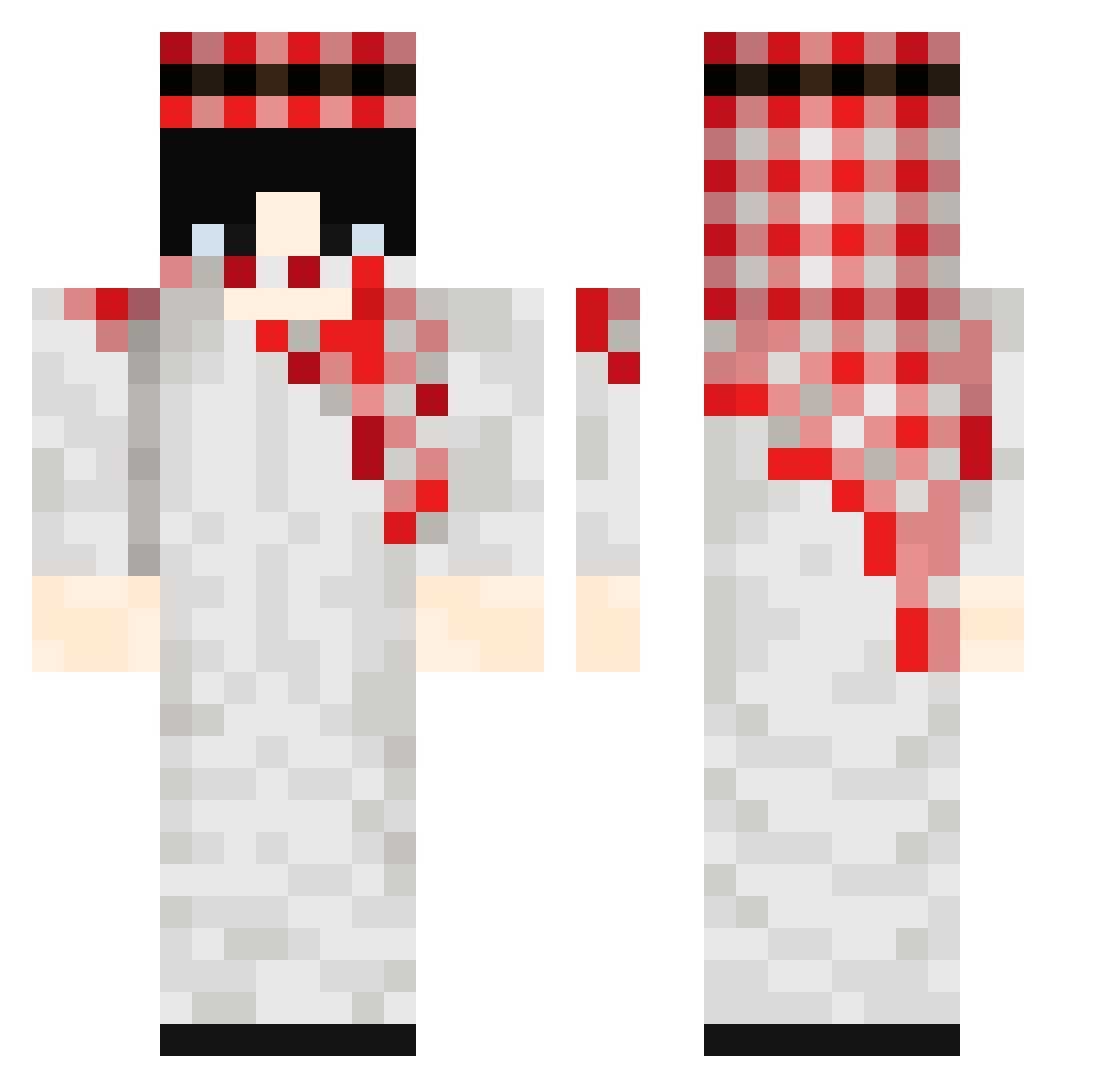 Nxsfr Minecraft skin, front and back view