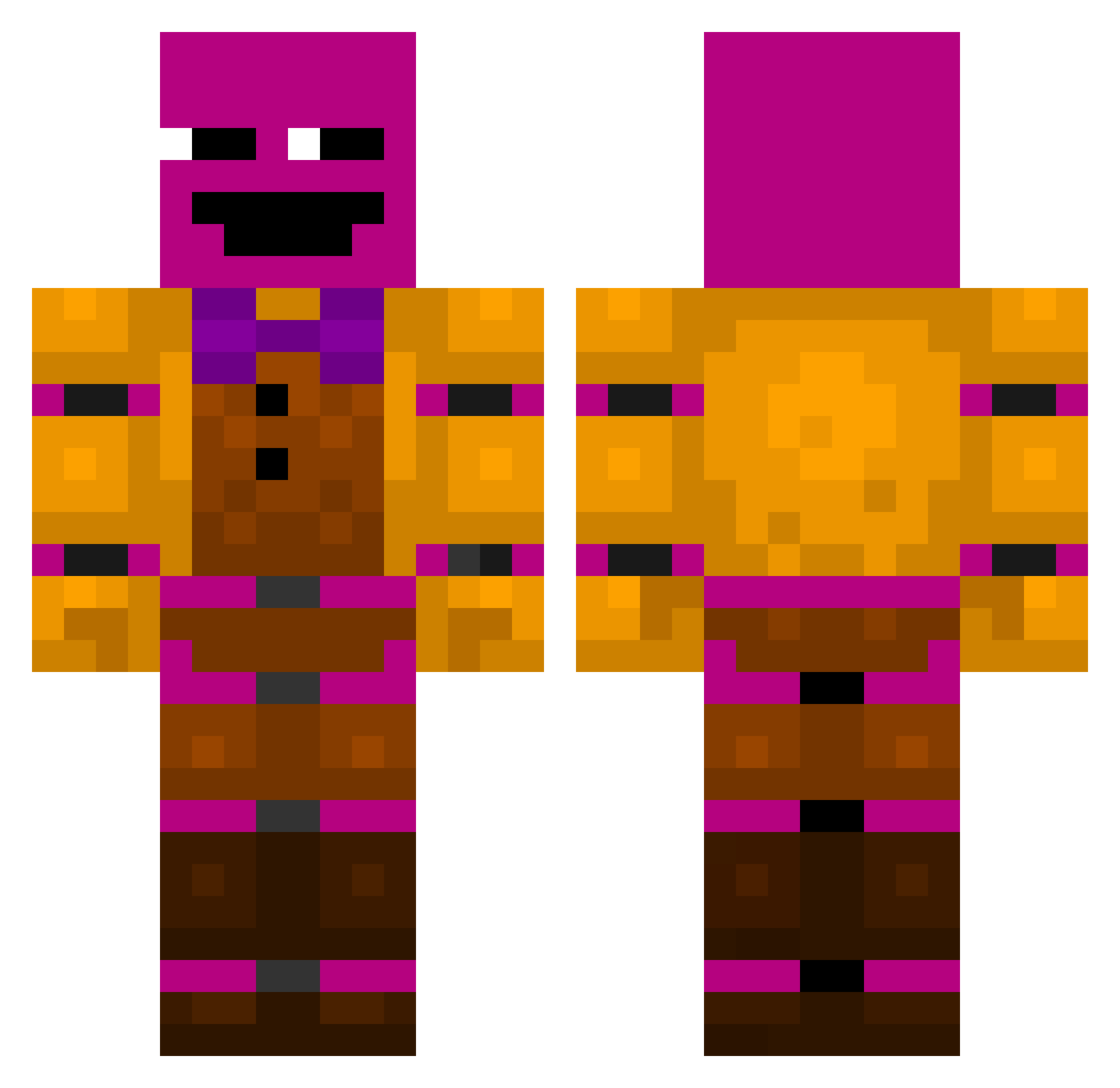 Harvia420 Minecraft skin, front and back view