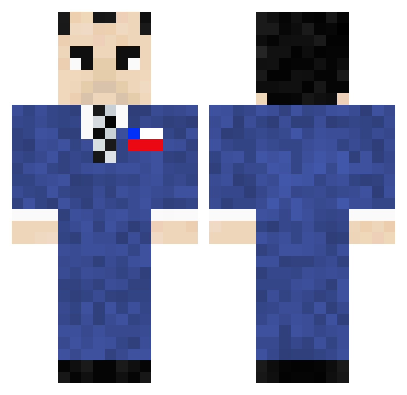 Tryharder2008 Minecraft skin, front and back view