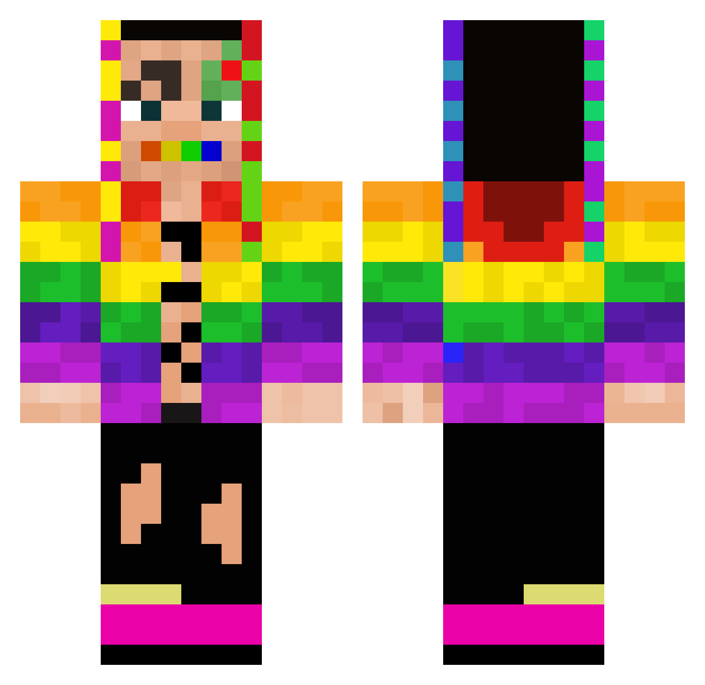 jojosiwabf Minecraft skin, front and back view