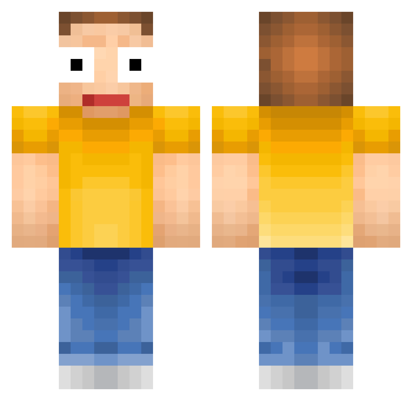 Pahjay Minecraft skin, front and back view