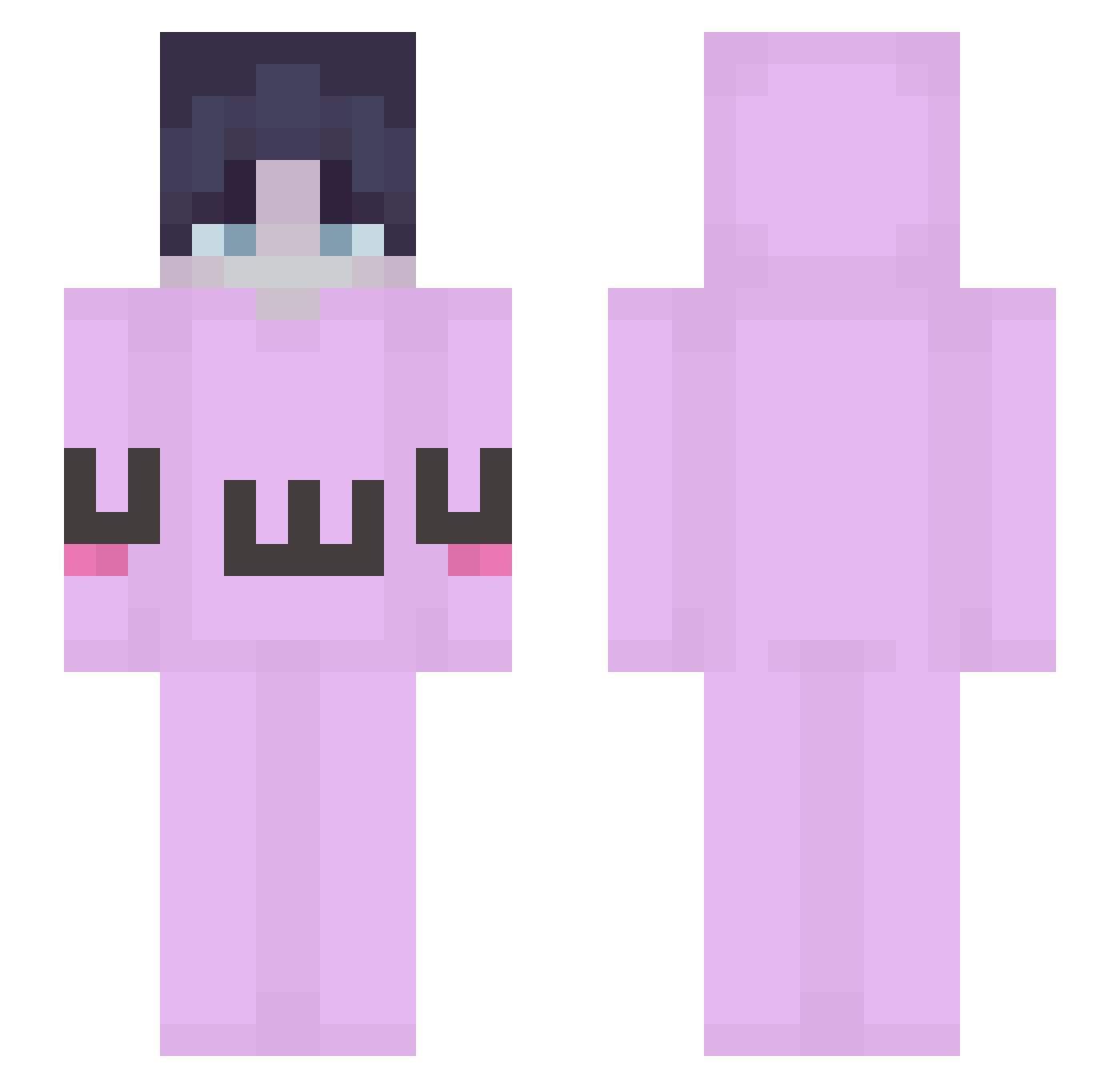 TheAymeno13 Minecraft skin, front and back view
