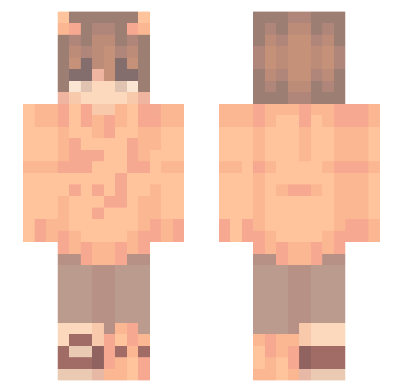 Sypc Minecraft skin, front and back view