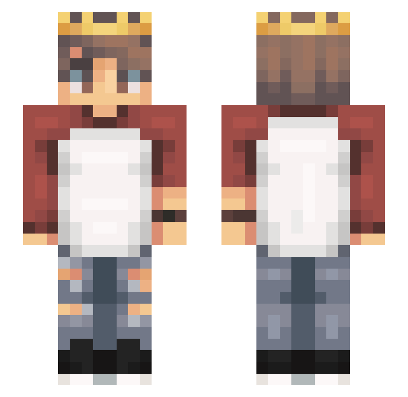 iJuanP Minecraft skin, front and back view