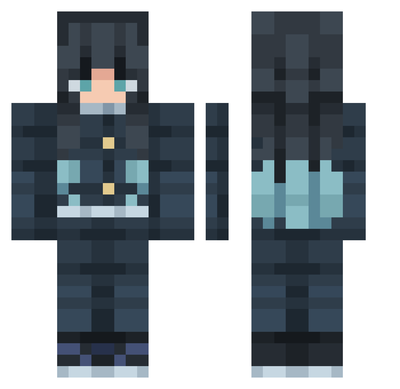 aasoudesuka Minecraft skin, front and back view