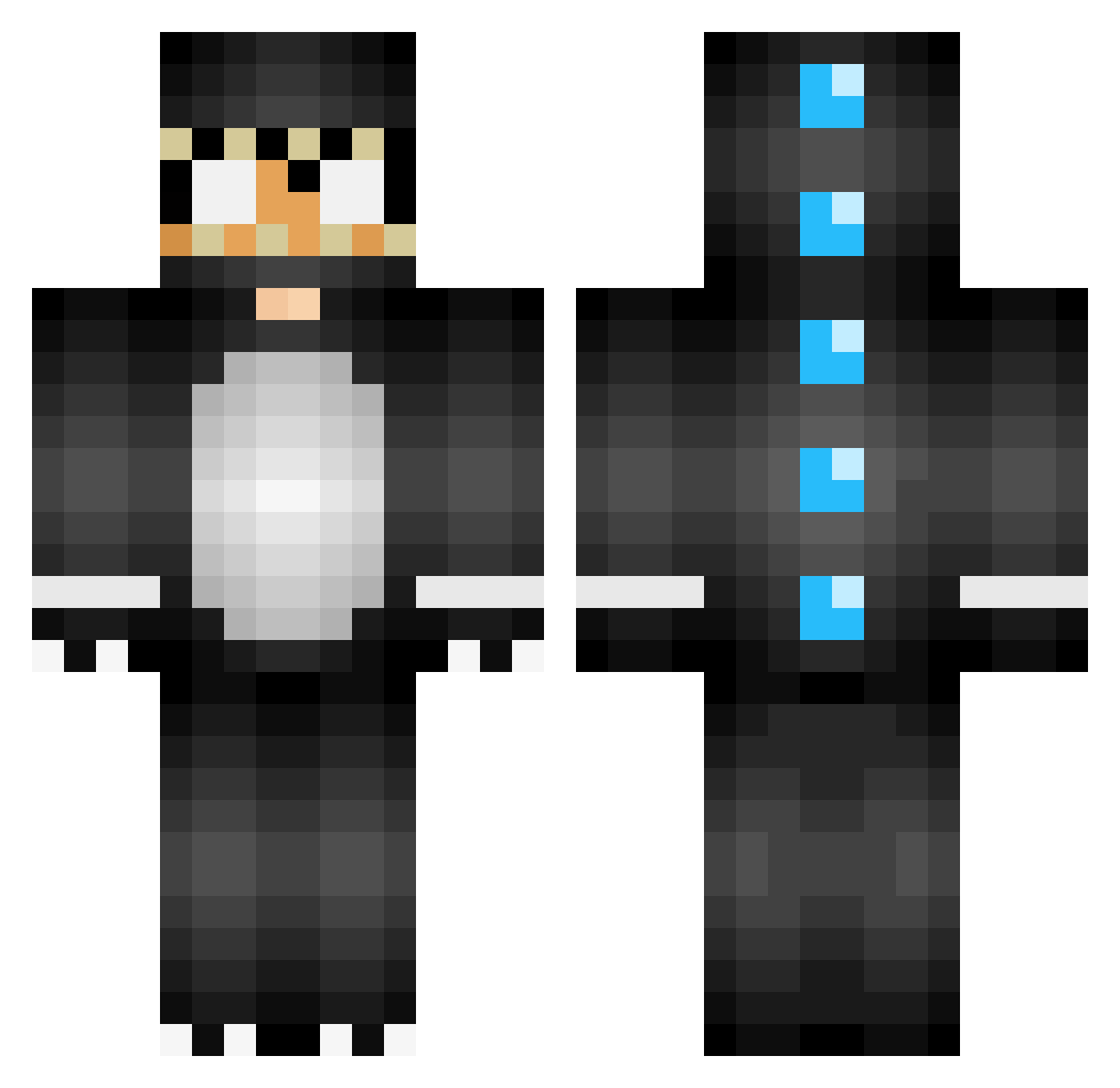 Strqnger Minecraft skin, front and back view