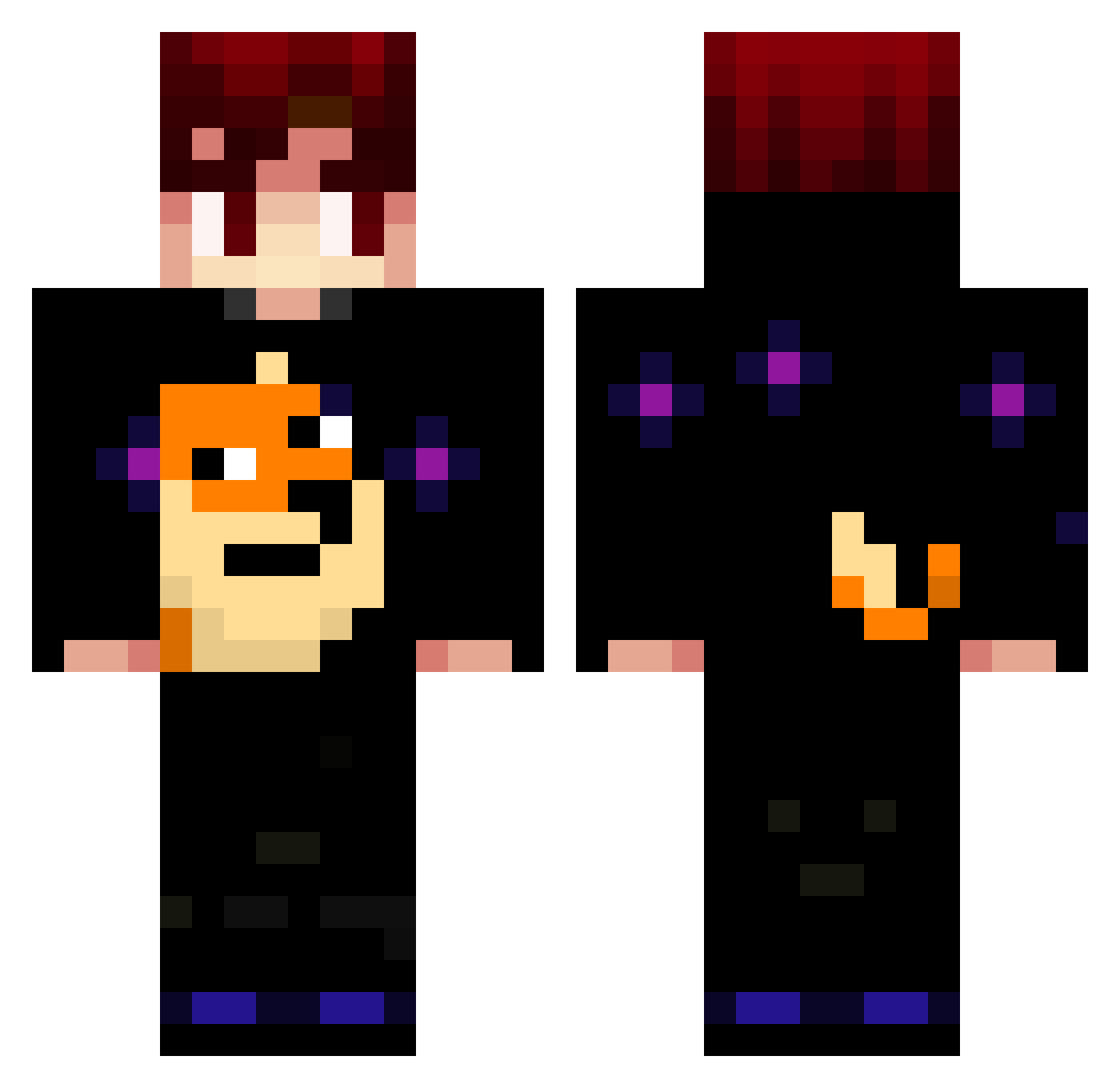 Supr4Xy Minecraft skin, front and back view