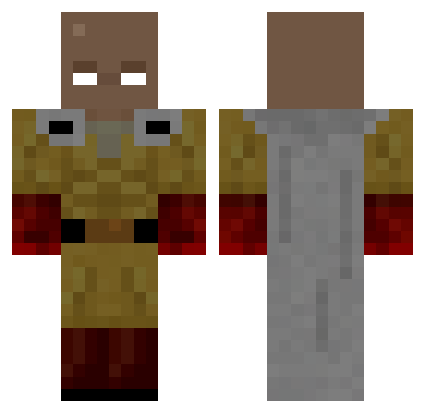 chazhead Minecraft skin, front and back view